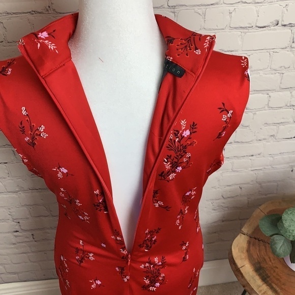 Attention Red Floral Sleeveless Dress - Picture 7 of 14